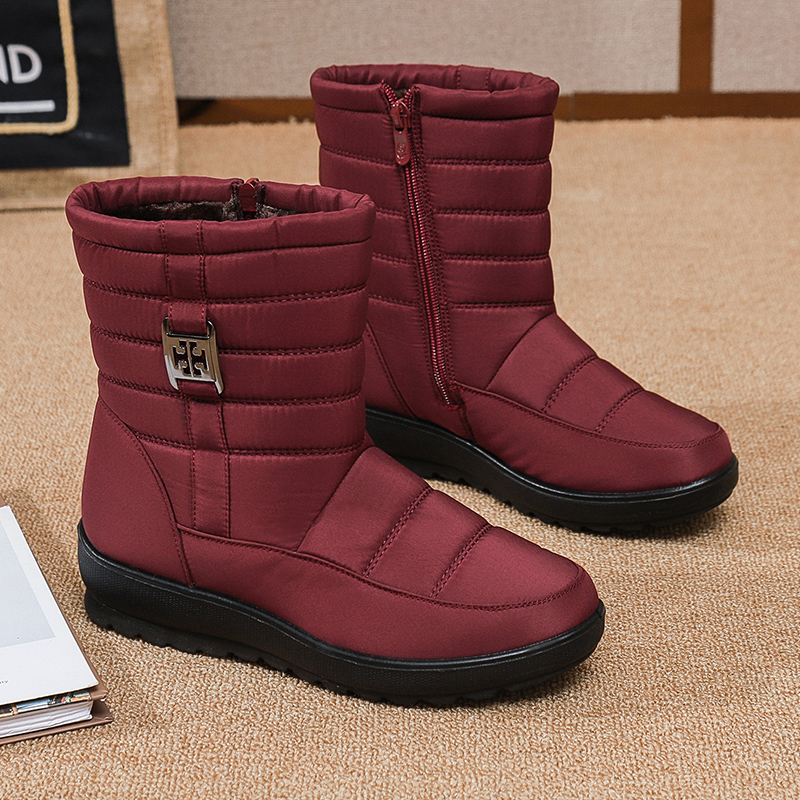 Women's Side Zipper Waterproof Snow Boots