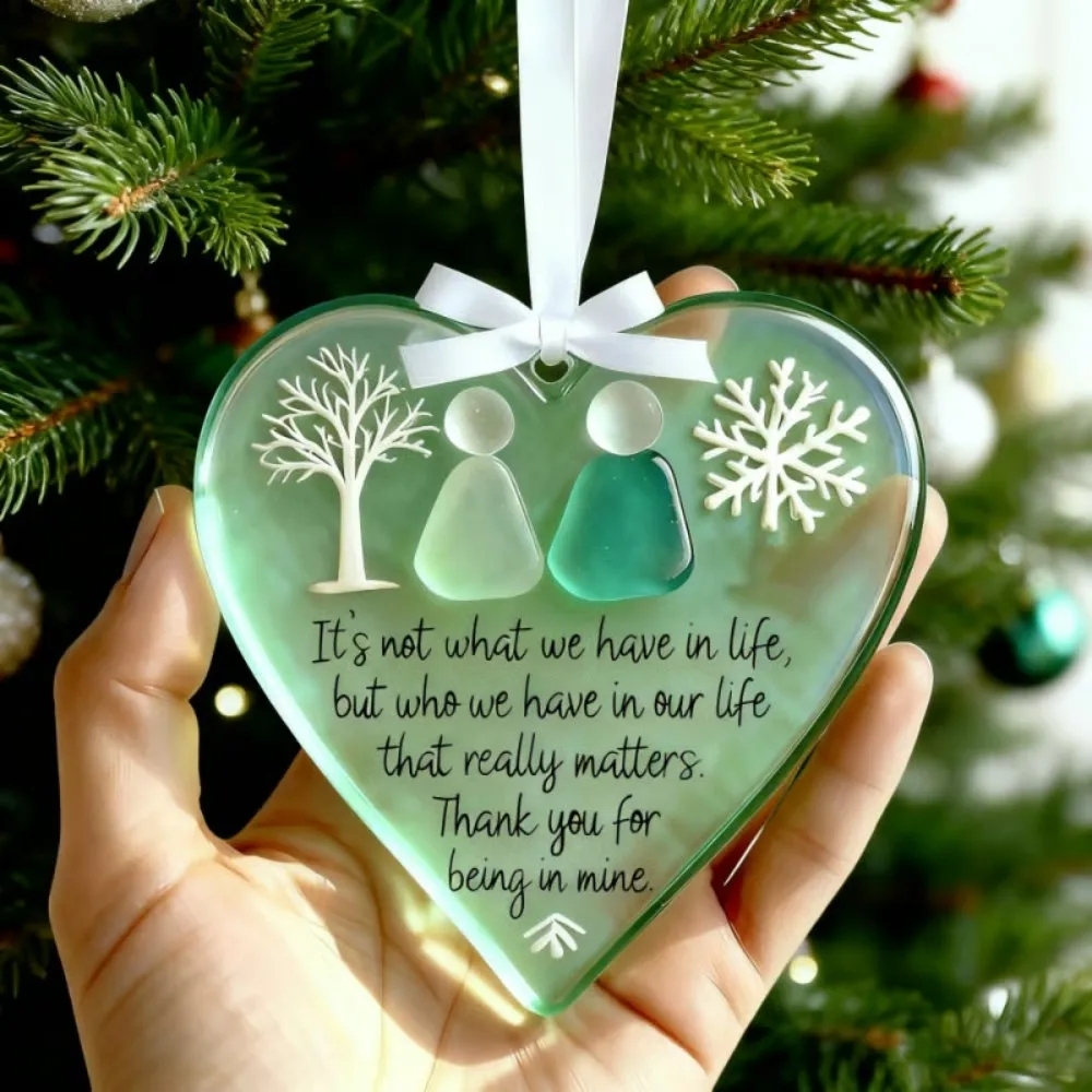 💙Heart-shaped Sea Glass Friendship Decor✨ Shaped by Nature & Crafted by Hand