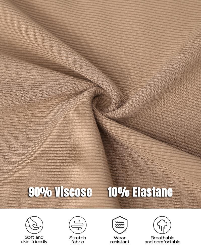 Built-in Bra 2 Piece Athletic Tank Tops for Women Ribbed Tank Top