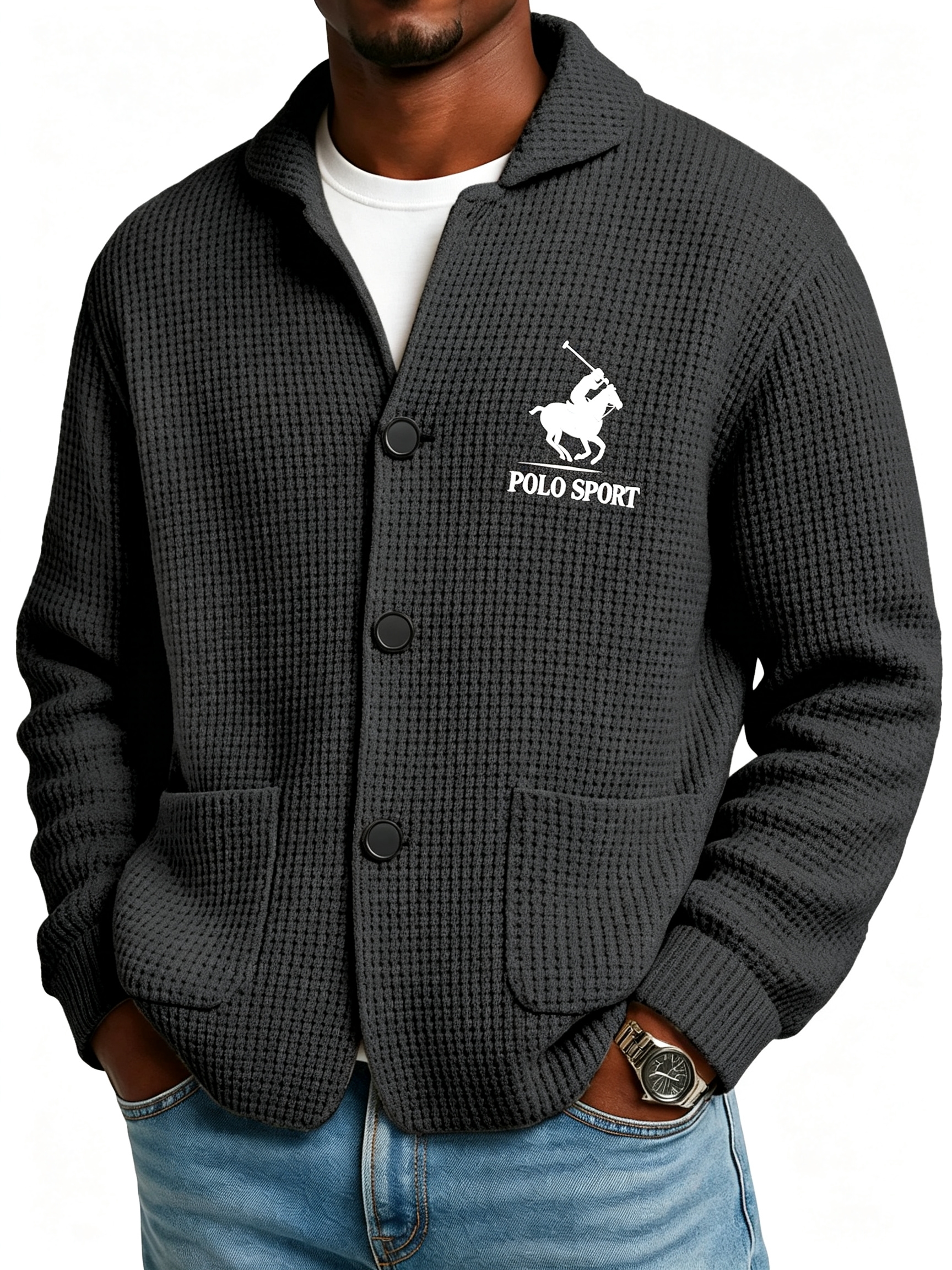 Autumn And Winter Solid Color Stand Collar Knitted Sweater Jacket