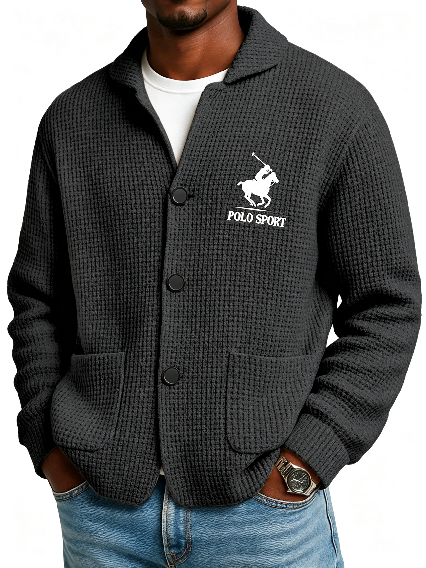 Autumn And Winter Solid Color Stand Collar Knitted Sweater Jacket
