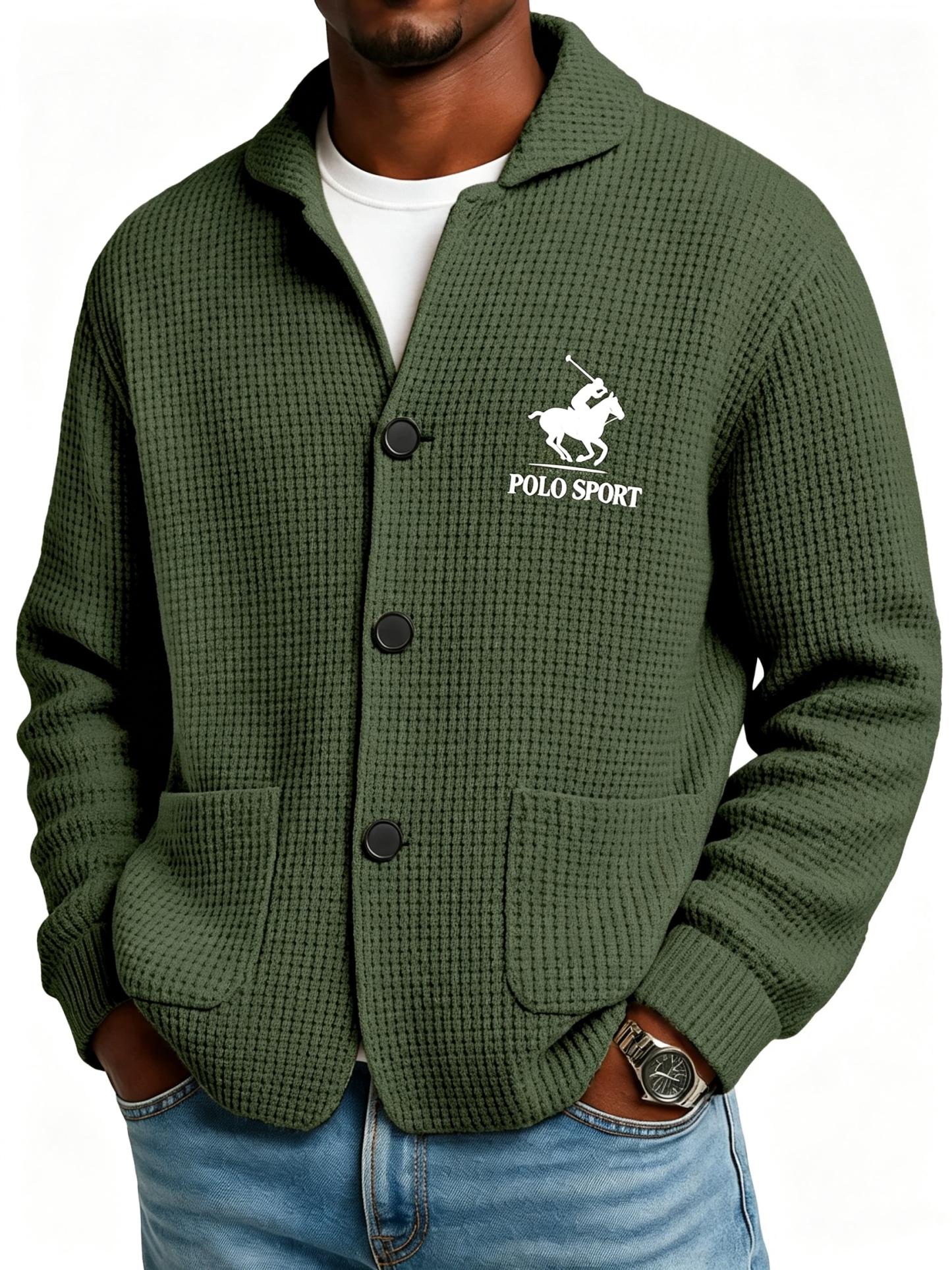 Autumn And Winter Solid Color Stand Collar Knitted Sweater Jacket