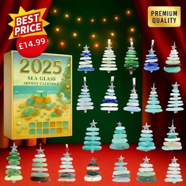 🌊Sea Glass Christmas Tree Advent Calendar | A surprise behind each door😲🎁
