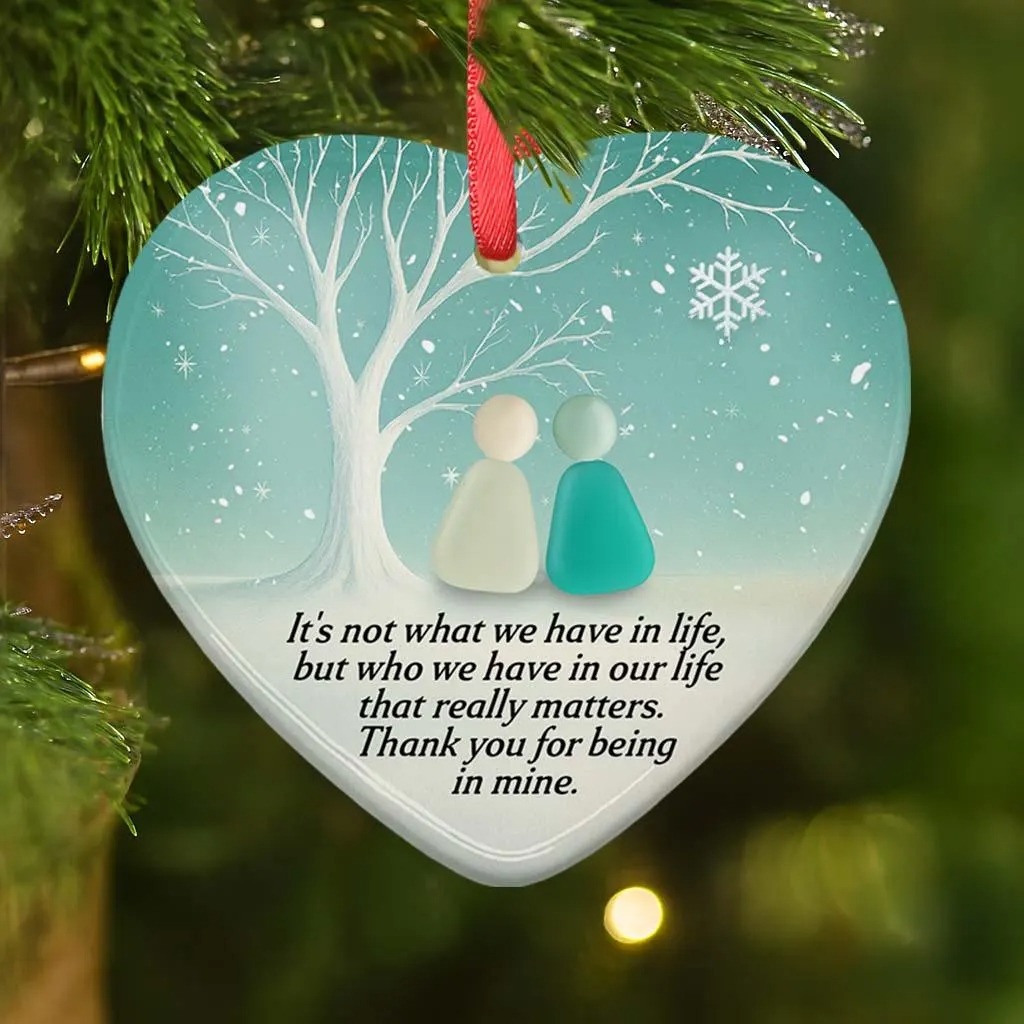 🌊Heart Sea Glass Friendship BFF Ornament