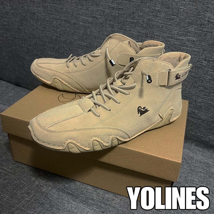 ⏰Last Day 50% OFF🔥Men Italian   Suede Velcro High Boots | Waterproof |  Arch Support | Pain Relief