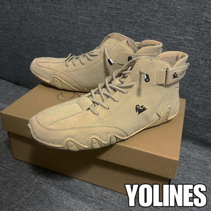 ⏰Last Day 50% OFF🔥Men Italian   Suede Velcro High Boots | Waterproof |  Arch Support | Pain Relief