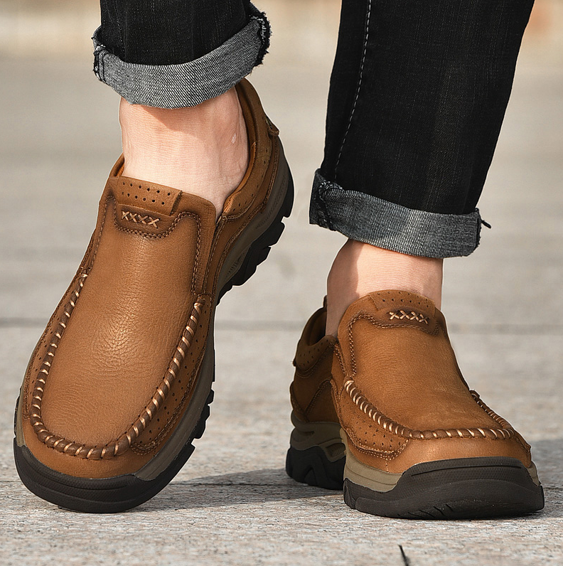 Men's Moccasin Comfort Sandproof, Wear-resistant Highly Elastic Walking Trainers