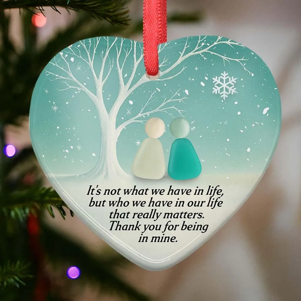 🌊Heart Sea Glass Friendship BFF Ornament