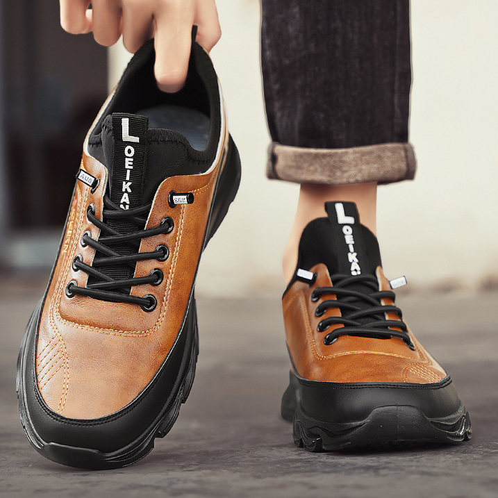 ⏰Limited Time Sale 70% OFF-Men's Casual Fashion Orthopedic Hiking Shoes – Anti-Puncture, Anti-Collision, Non-Slip Arch Support  Leather Outdoor Sports Shoes for All-Terrain Performance