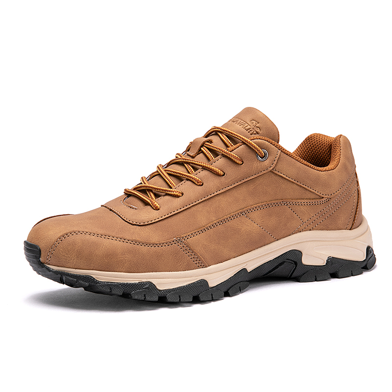 Men's Comfortable Leather Sneakers with Arch Support & Shock Absorption