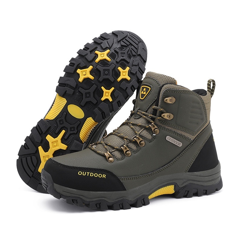 (⏰CLEARANCE SALE 70% OFF) Men's High Top Lace-Up Boots, Outdoor Waterproof Non-Slip Anti-Puncture Orthopedic Comfortable Hiking Mountaineering Walking Boots for Daily Life, Work and Sports