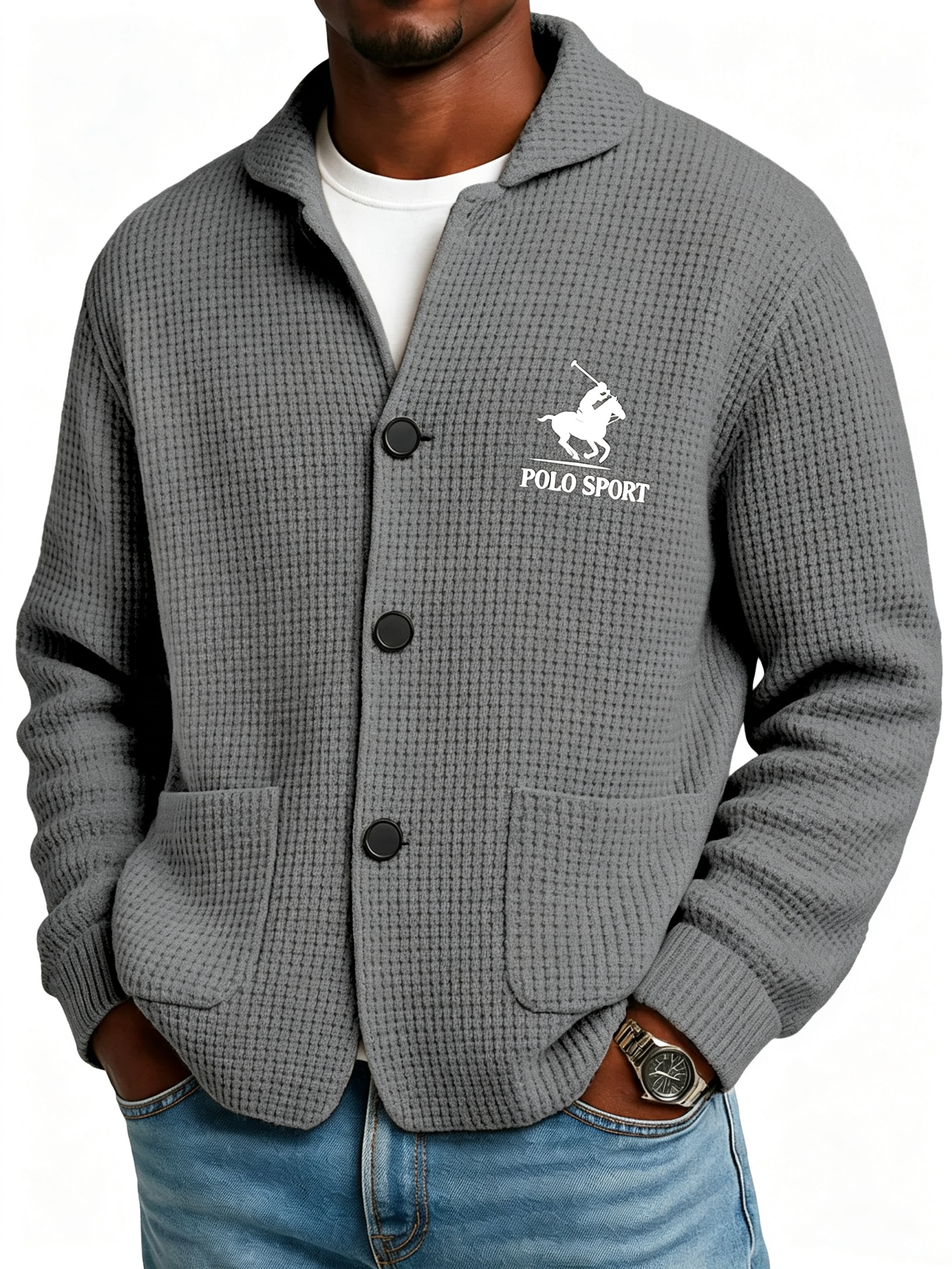 Autumn And Winter Solid Color Stand Collar Knitted Sweater Jacket
