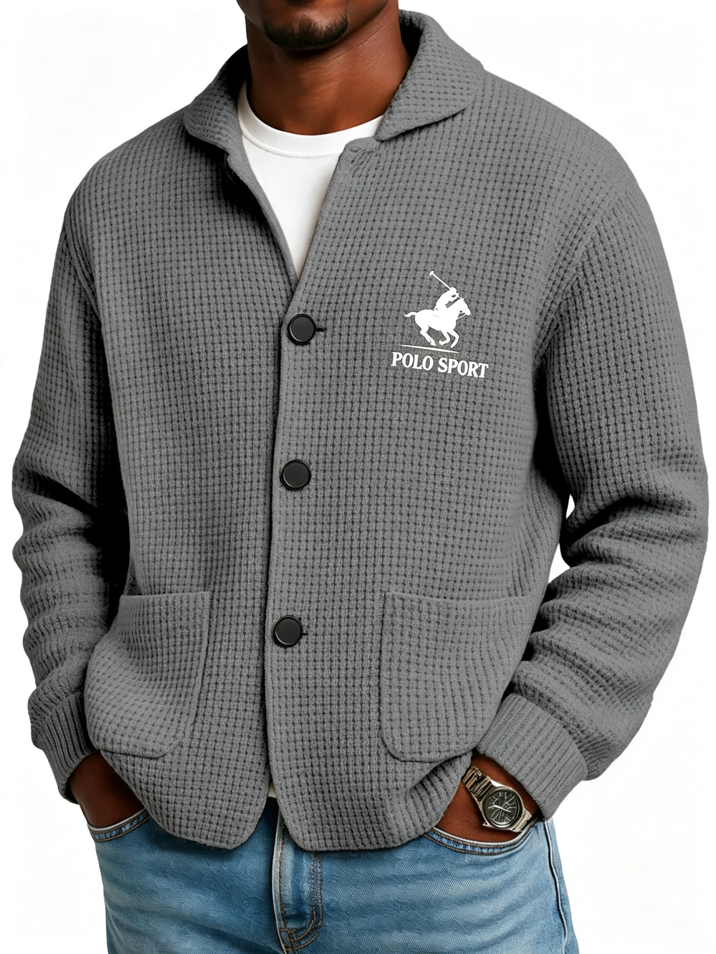 Autumn And Winter Solid Color Stand Collar Knitted Sweater Jacket