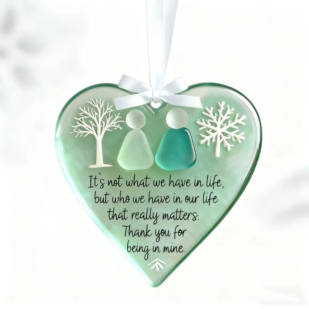 💙Heart-shaped Sea Glass Friendship Decor✨ Shaped by Nature & Crafted by Hand