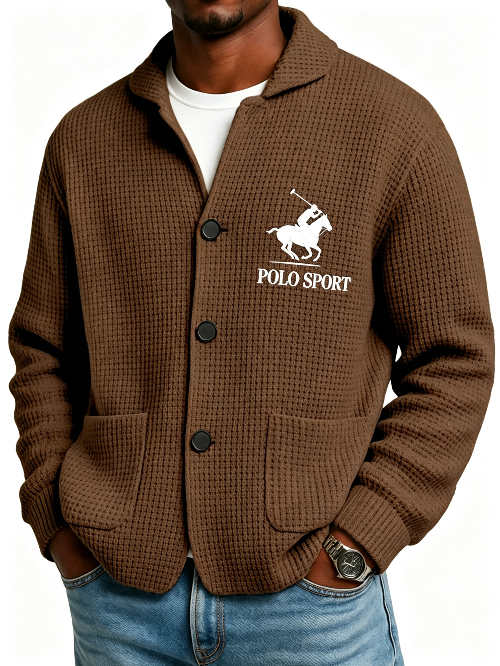 Autumn And Winter Solid Color Stand Collar Knitted Sweater Jacket