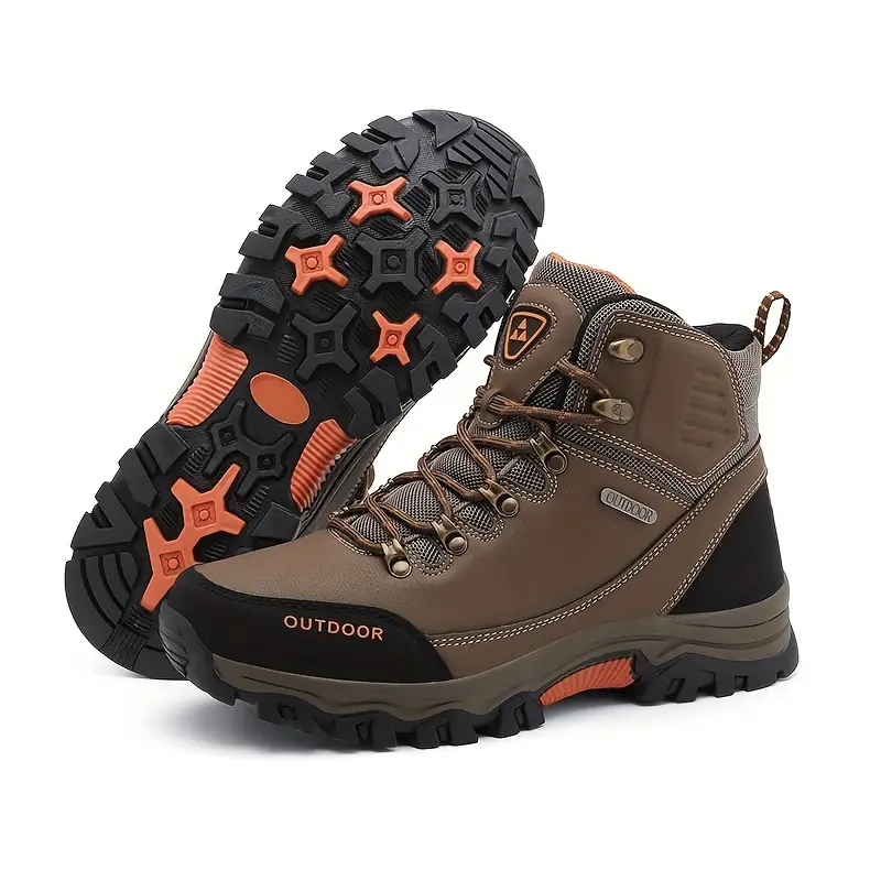 (⏰CLEARANCE SALE 70% OFF) Men's High Top Lace-Up Boots, Outdoor Waterproof Non-Slip Anti-Puncture Orthopedic Comfortable Hiking Mountaineering Walking Boots for Daily Life, Work and Sports