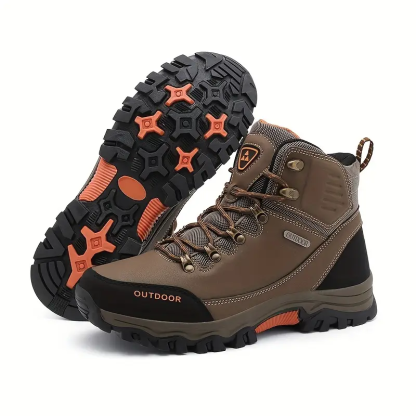 (⏰CLEARANCE SALE 70% OFF) Men's High Top Lace-Up Boots, Outdoor Waterproof Non-Slip Anti-Puncture Orthopedic Comfortable Hiking Mountaineering Walking Boots for Daily Life, Work and Sports