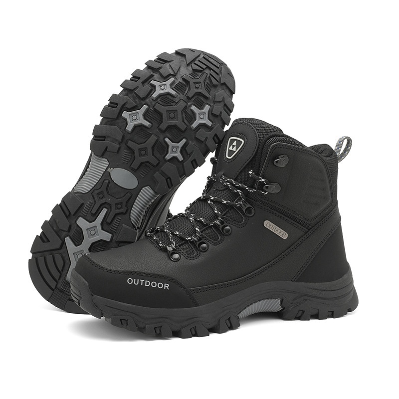 (⏰CLEARANCE SALE 70% OFF) Men's High Top Lace-Up Boots, Outdoor Waterproof Non-Slip Anti-Puncture Orthopedic Comfortable Hiking Mountaineering Walking Boots for Daily Life, Work and Sports