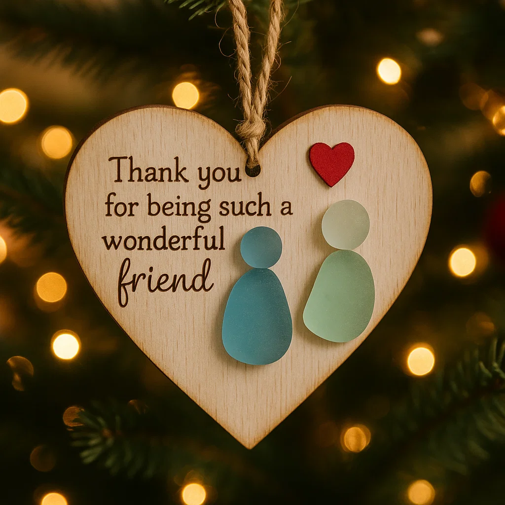 🔥Last Day 49% OFF -Heart-Shaped Wooden Friendship Ornament with Sea G