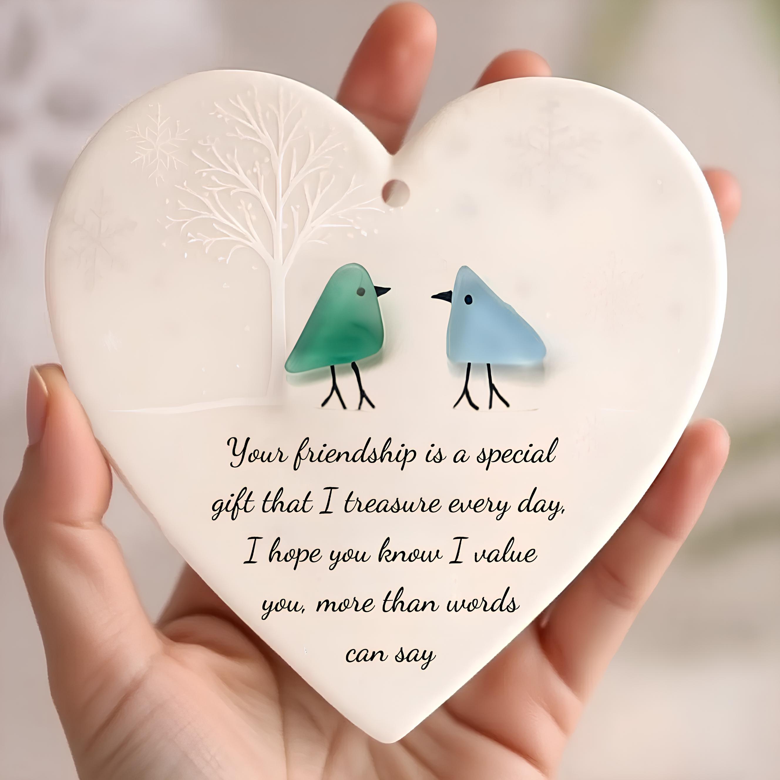 Heart-Shaped Sea Glass Friendship Decor💖✨