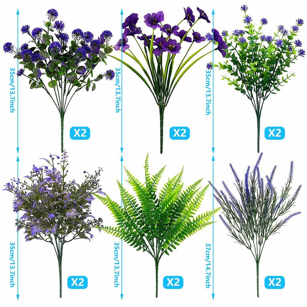 Artificial UV-Resistant Deep Violet & Lavender Hanging Basket Flower Kit