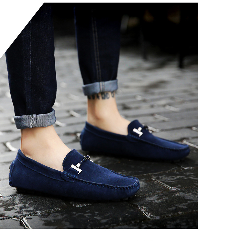 Men's Handmade Leather Comfortable Non-Slip Plus Size Casual Shoes (Wide Foot Plus Size)