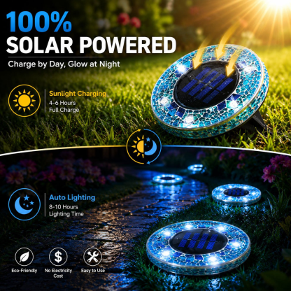 🌙 Solar Mosaic Disk Garden Lights