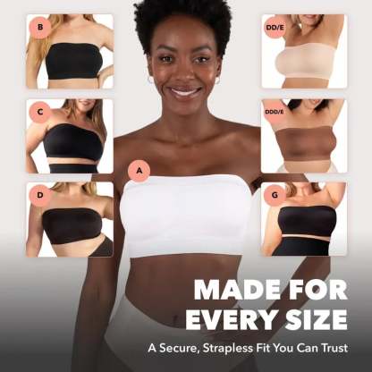 Convertible Strapless Bandeau Bra with Wireless Comfort, Anti-Slip Grip 👍Suitable for All Body Types