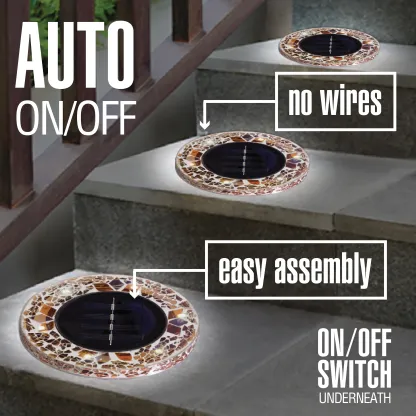 🌙 Solar Mosaic Disk Garden Lights