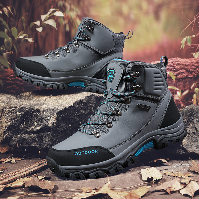 (⏰CLEARANCE SALE 70% OFF) Men's High Top Lace-Up Boots, Outdoor Waterproof Non-Slip Anti-Puncture Orthopedic Comfortable Hiking Mountaineering Walking Boots for Daily Life, Work and Sports