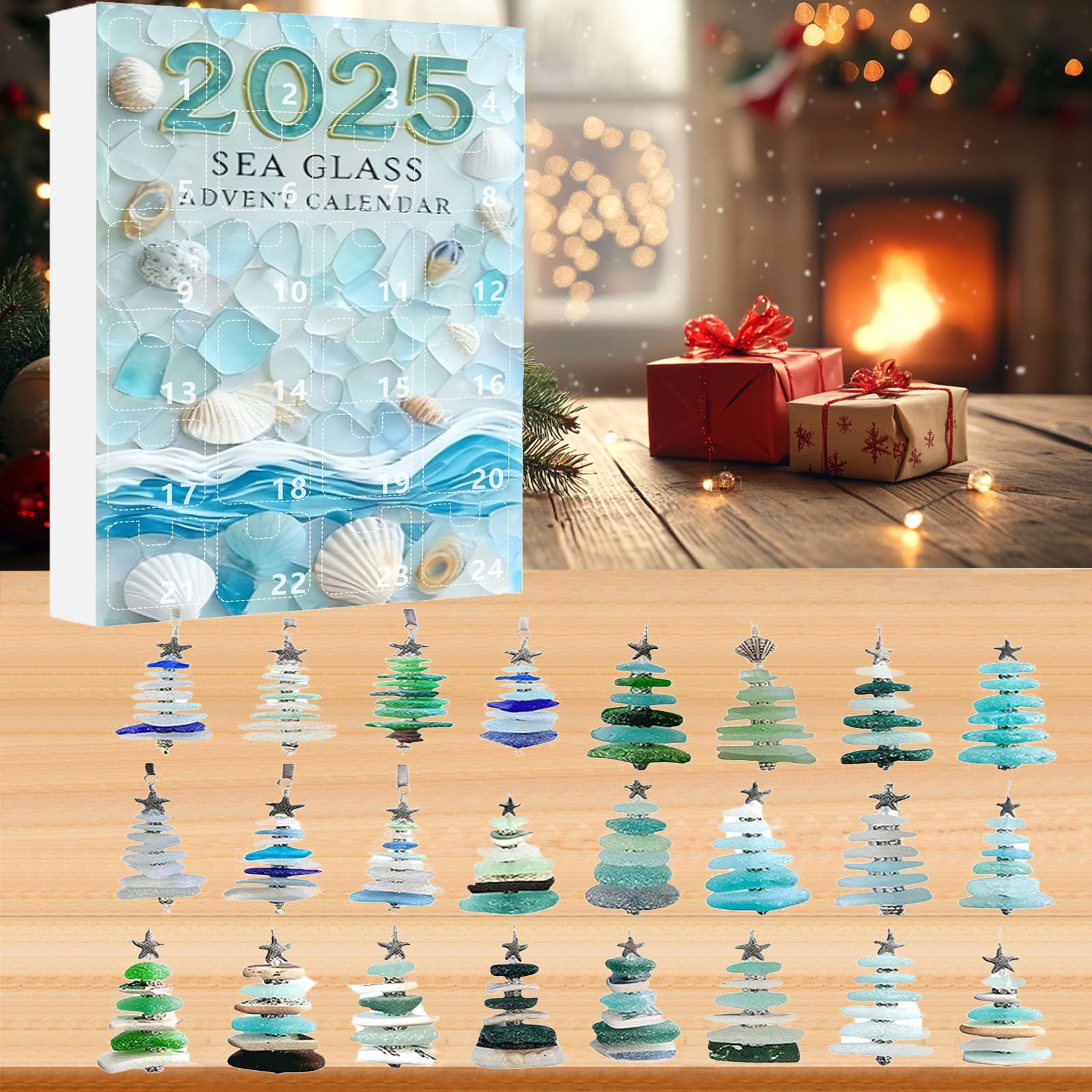 🌊Sea Glass Christmas Tree Advent Calendar | A surprise behind each door😲🎁