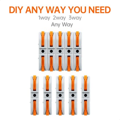 Universal Quick Lever Electrical Wire Connectors (24-12 AWG) Assortment (50/100Pcs) + Wire Stripper