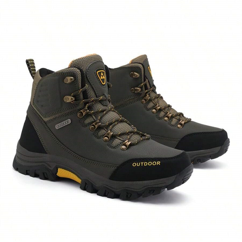 (⏰CLEARANCE SALE 70% OFF) Men's High Top Lace-Up Boots, Outdoor Waterproof Non-Slip Anti-Puncture Orthopedic Comfortable Hiking Mountaineering Walking Boots for Daily Life, Work and Sports