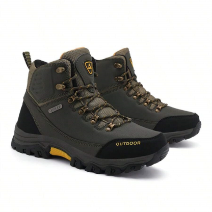 (⏰CLEARANCE SALE 70% OFF) Men's High Top Lace-Up Boots, Outdoor Waterproof Non-Slip Anti-Puncture Orthopedic Comfortable Hiking Mountaineering Walking Boots for Daily Life, Work and Sports