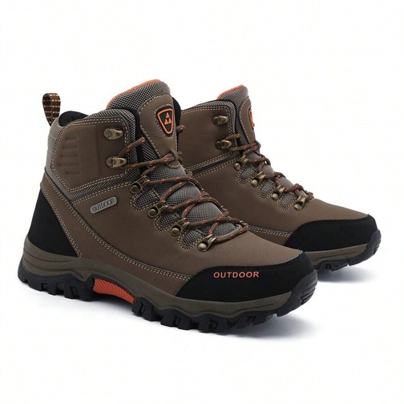(⏰CLEARANCE SALE 70% OFF) Men's High Top Lace-Up Boots, Outdoor Waterproof Non-Slip Anti-Puncture Orthopedic Comfortable Hiking Mountaineering Walking Boots for Daily Life, Work and Sports