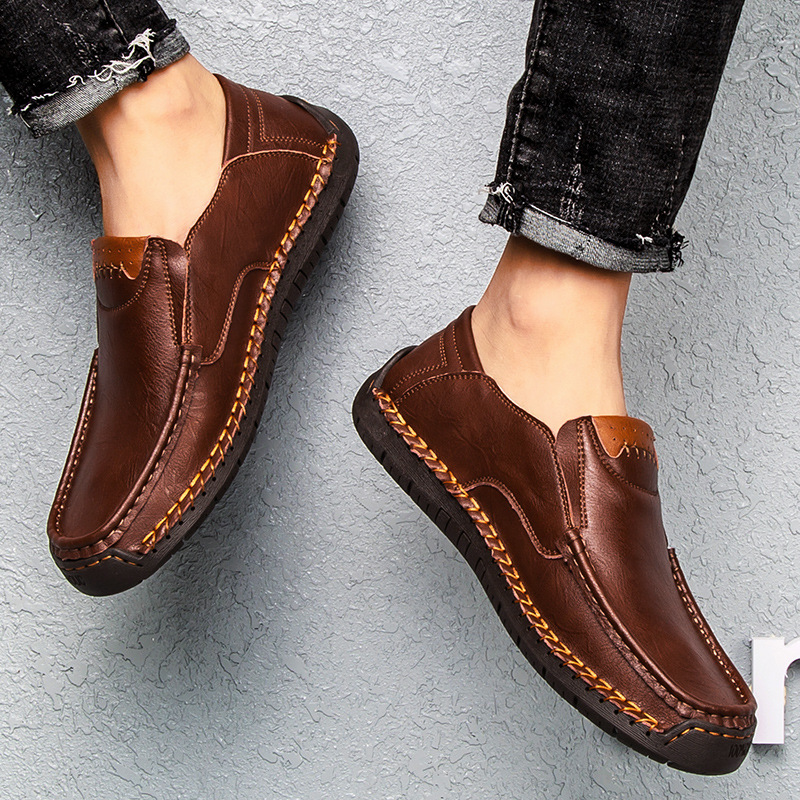 MEN'S LEATHER HAND-STITCHED OUTDOOR CASUAL SHOES