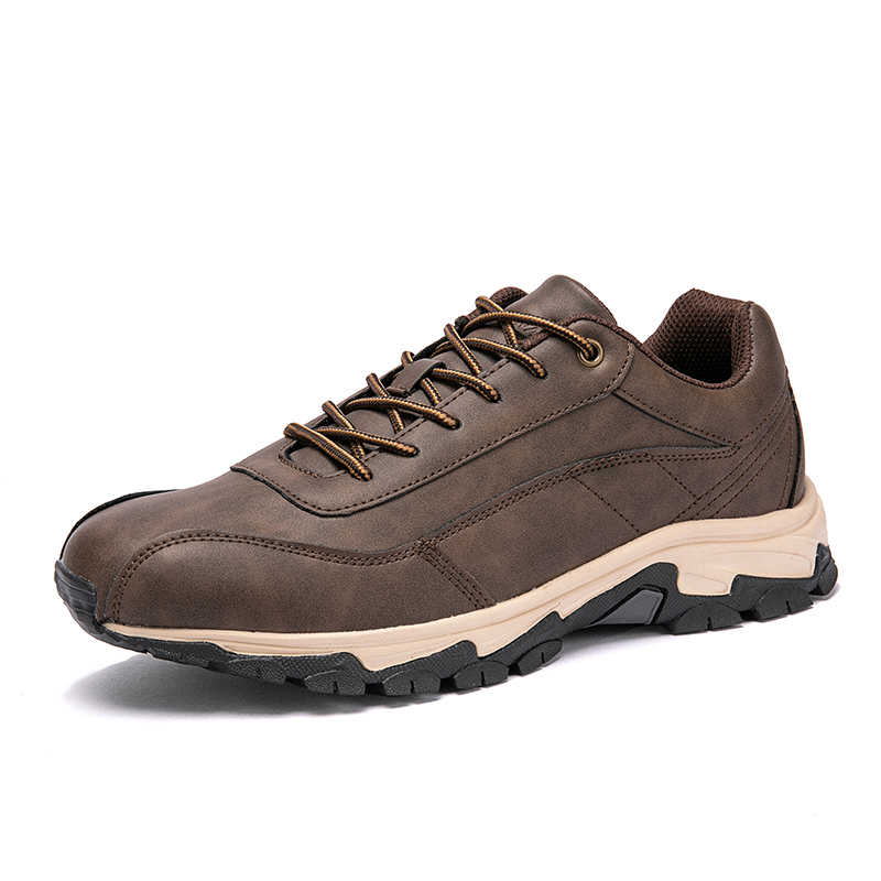 Men's Comfortable Leather Sneakers with Arch Support & Shock Absorption