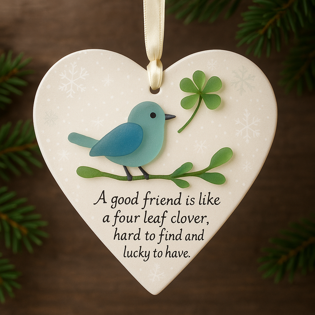 Heart-shaped friendship ornaments