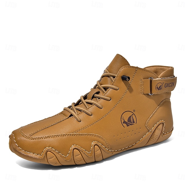 Men's Beige High-Top Tactical Combat Boots with Lace-Up Design – Lightweight Military Style Outdoor Footwear for Hiking, Work and Daily Wear