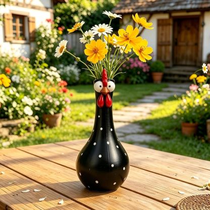 🐓Whimsical Chicken Flower Vase | Playful Ceramic Décor for Fresh & Dried Blooms