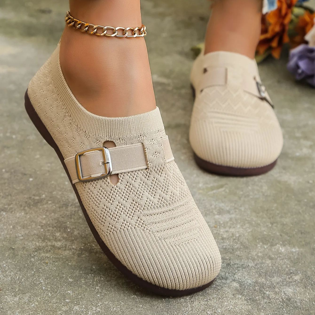 🌸🎉 Trendy Must-Have! Only a Few Left! ✨🥿💫Women's Daily Soft Breathable Arch Support Neuropathic Flat Mule Diabetic Shoes