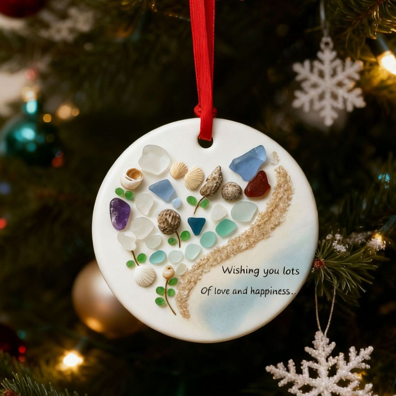 🌊Seaglass Heart Ornament