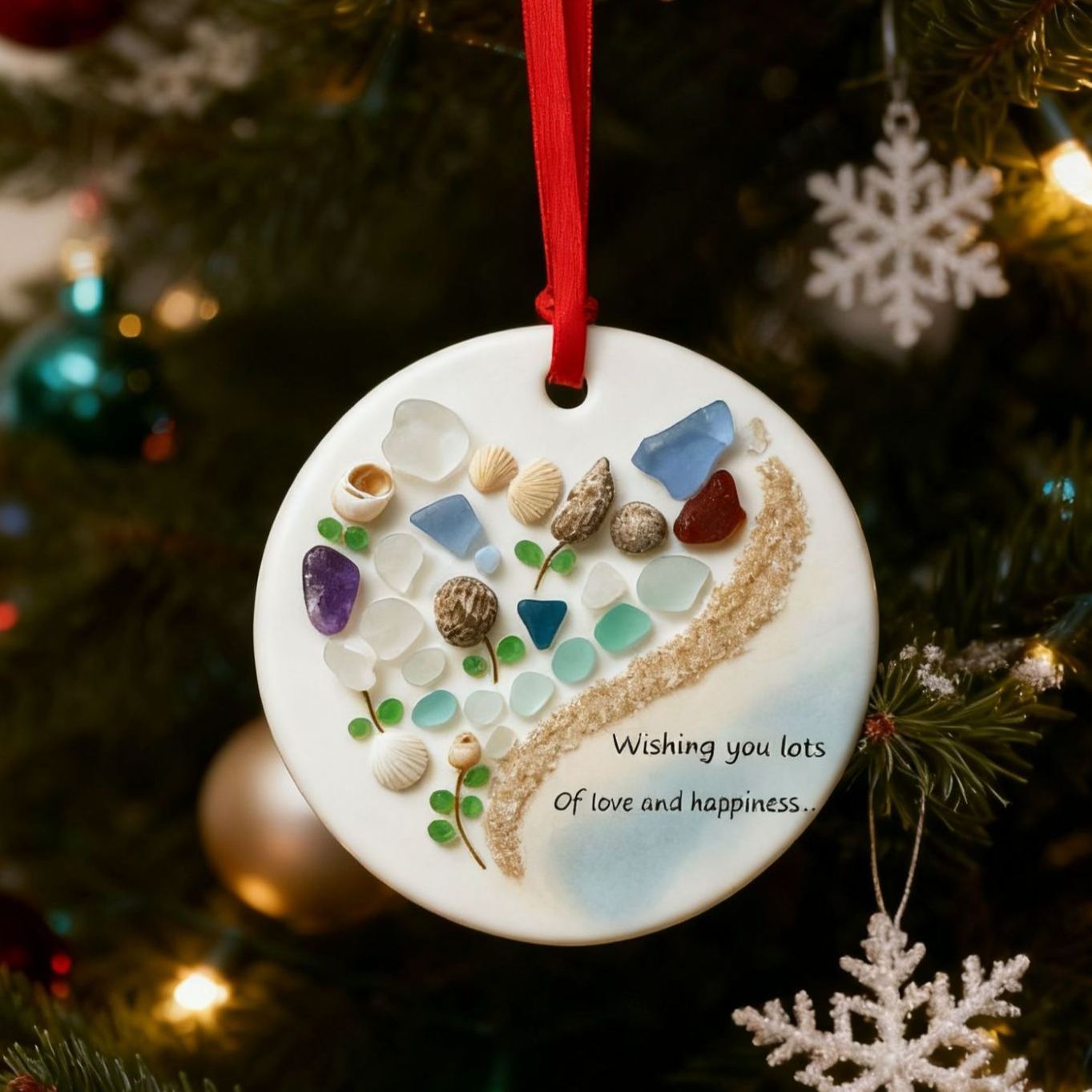 🌊Seaglass Heart Ornament