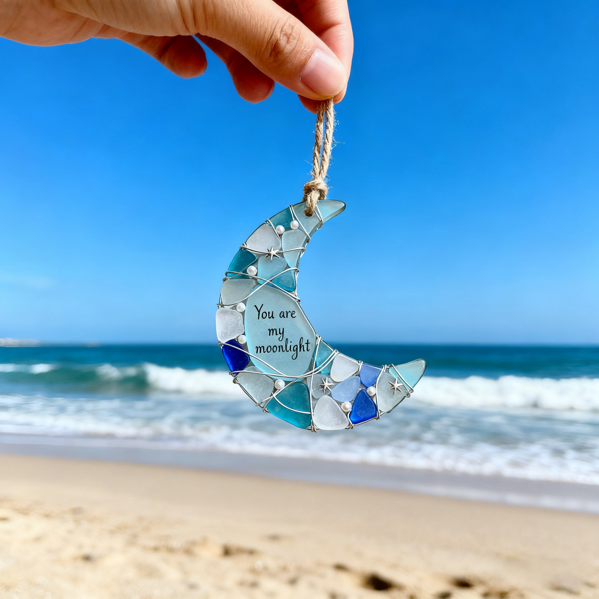 🌙 Moonlight Sea Glass Ornament