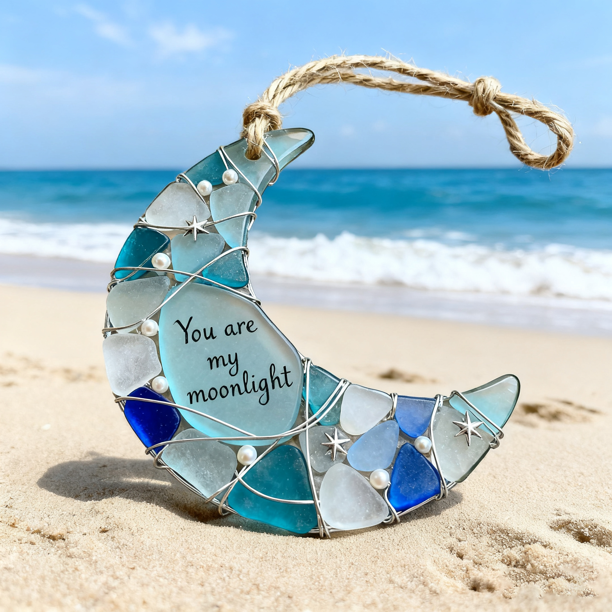 🌙 Moonlight Sea Glass Ornament