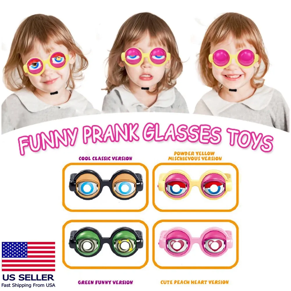 Funny Pranks Crazy Eyes Glasses for Unixex Adult Kids Party Halloween Costume