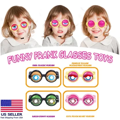 Funny Pranks Crazy Eyes Glasses for Unixex Adult Kids Party Halloween Costume