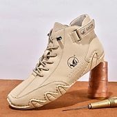 Men's Beige High-Top Tactical Combat Boots with Lace-Up Design – Lightweight Military Style Outdoor Footwear for Hiking, Work and Daily Wear