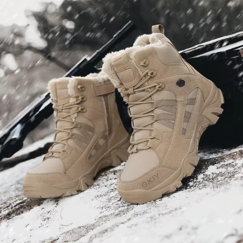 (⏰Limited Time Sale 70% off)Men's Hiking Combat Boots Ankle Supports Military Boots Waterproof Non-Slip Anti-Puncture Work Boots