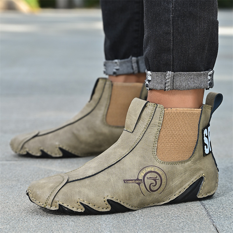 🔥🚀 Hot Sale! Limited Stock! 🌟👟💥Men's Casual Soft Cowhide Slip-on Ankle Boots